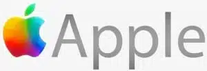 Apple logo with rainbow colors