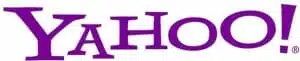 Yahoo logo in purple letters