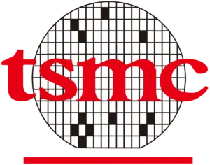 TSMC logo with grid background